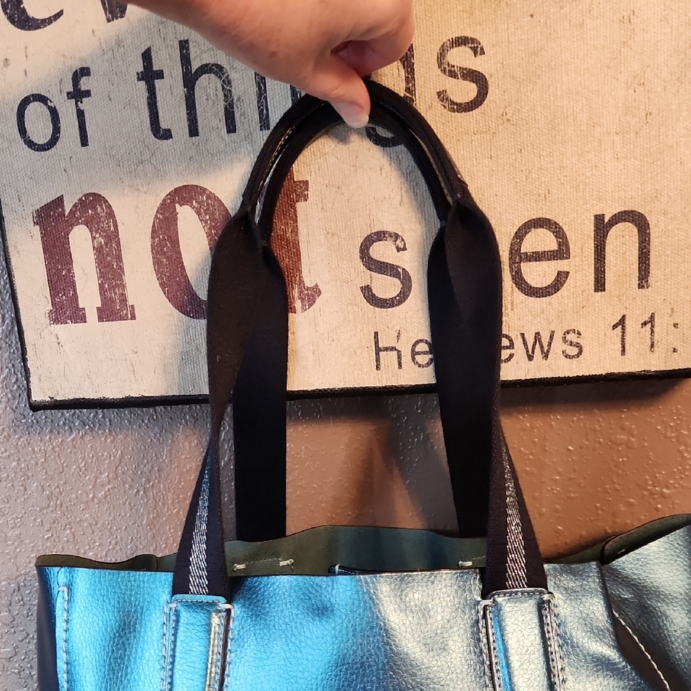 Coach Viridian Metalic Teal Derby Tote - Picture 4 of 15